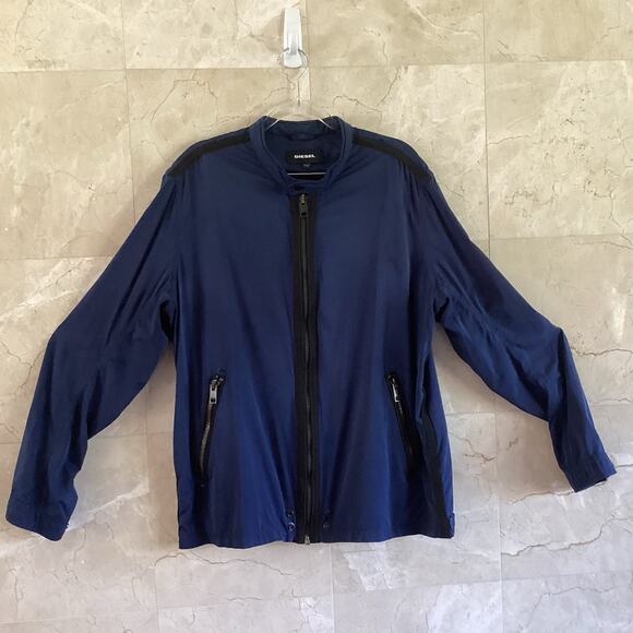 Diesel Zip Track Jacket - XL Navy Minimalist Lightweight Casual Streetwear $325 - Picture 5 of 11
